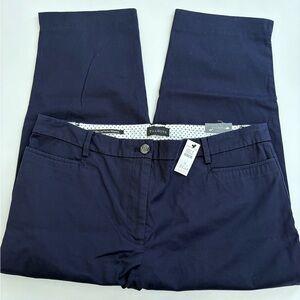 Talbots Slim Leg Perfect Skimmer Pants Crop Length Navy Size 12 New